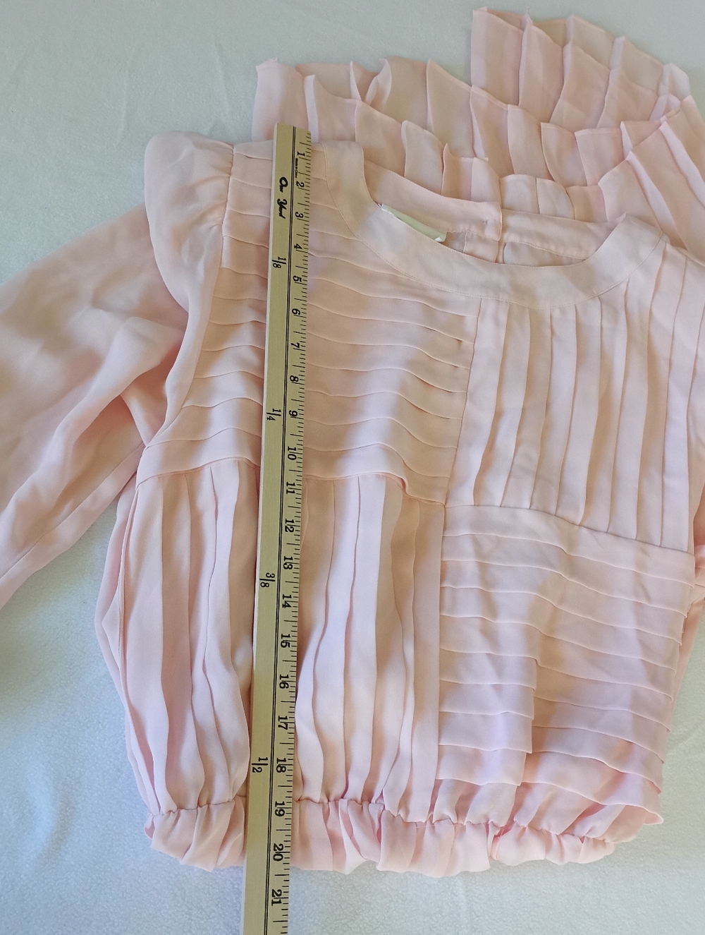 VTG Seret Dress Early 80’s 90s light pink sheer midi length sz 14 button back. - Picture 11 of 16